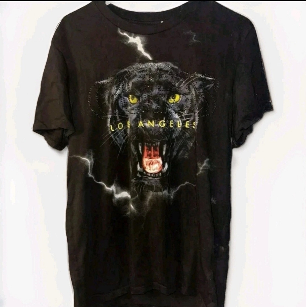 Guess Graphic Design Men's T-shirt Guess Studs Logo Short Sleeve Black Size S